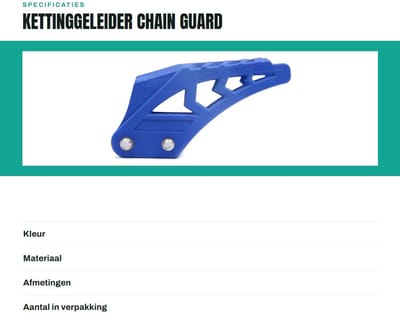 Dailygoods- Kettinggeleider Hoogwaardig Rubber - Kettingbeschermer - CRF 250 R/EXC - Eenvoudige Installatie - Duurzaam - Afmetingen 110mm x 70mm