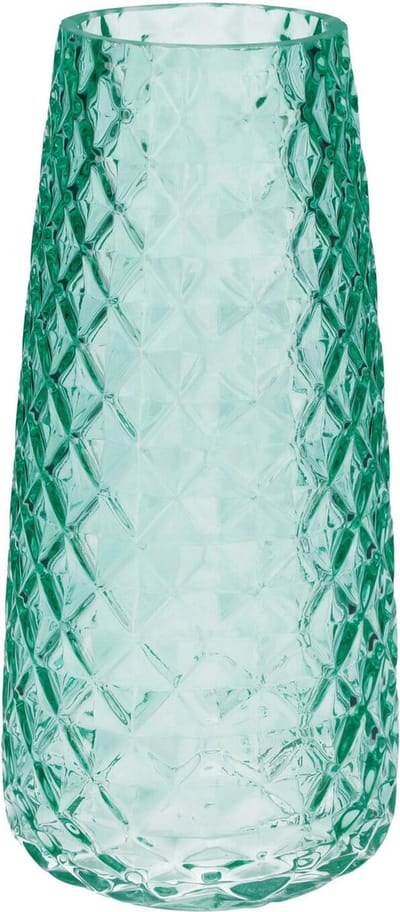 Bellatio Design Bloemenvaas - groen - transparant glas - 10 x 21 cm - vaas