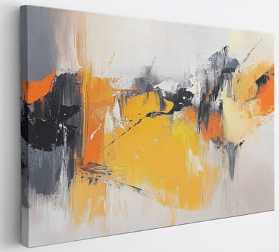 Saammp Canvas Schilderij - Patroon - Geel - Abstract - 30x20 - Foto op canvas - Wanddecoratie - Muurdecoratie Woonkamer - Slaapkamer decoratie - Canvas Print