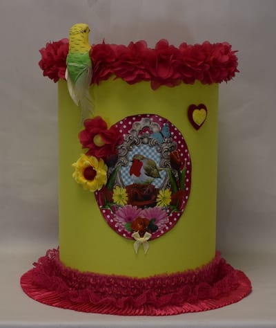 ZoeZo Design - lampenkap - voor schemerlamp - kinderkamer - kitch collectie - limegroen - pink - geel - tube - 30 x 20 cm