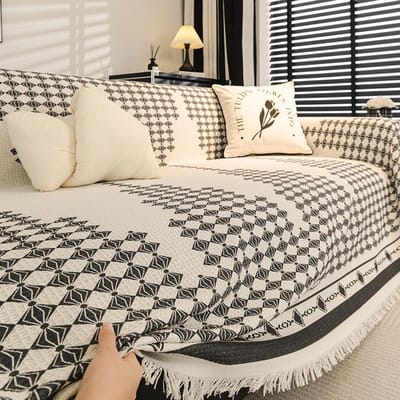 Nieuwe Bedrukte High-end Effen Kleur Ins Scandinavische Bank Handdoek Volledige Dekking Volledige Dekking Bank Kussen Bankhoes Stof Bankhoes 180*130cm