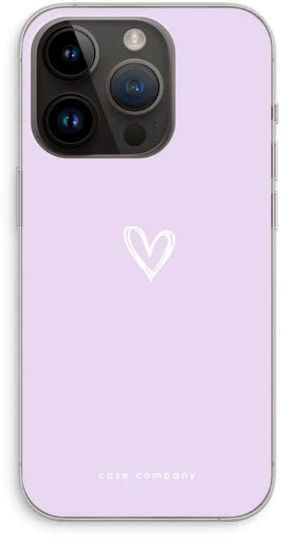 Case Company® - Hoesje geschikt voor iPhone 14 Pro hoesje - Klein hartje paars - Soft Cover Telefoonhoesje - Bescherming aan alle Kanten en Schermrand