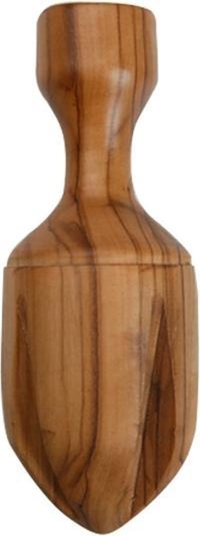 Citruspers - handmatig - olijfhout - 14 x 6 cm