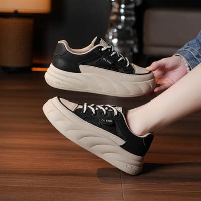 Zomer Damesschoenen Nieuwe Mesh Kleine Witte Schoenen Ademend Veelzijdig Sport- en Vrijetijdssandalen Holle Papa Schoenen Boardschoenen 38 black