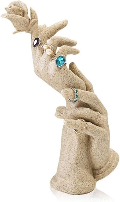 Sieraden Display - Handmodel Standaard - Sieraden Tonen - Stijlvolle Afwerking - 12x28 cm - Naturel