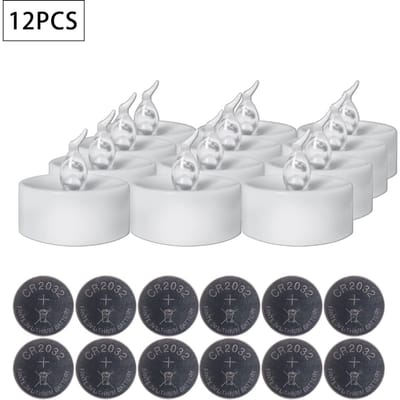 Bougies LED sans flamme vacillantes, 12 pièces/paquet, bougies chauffe-plat scintillantes pour fête de mariage, éclairage de décoration de sécurité pour la maison 12pcs