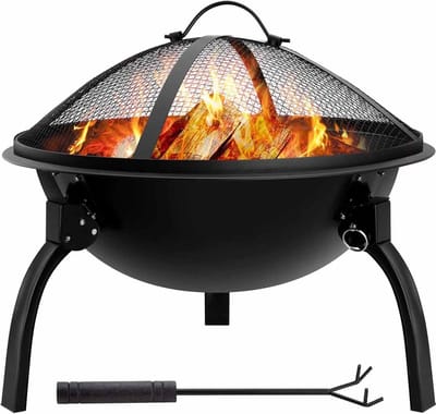 Vuurkorf Buiten - Houtgestookte Haard - Terras Verwarmen - Zwaar Staal - 5.5 kg - Zwart