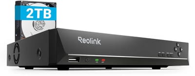 Reolink RLN8-410 - 12-kanaals PoE NVR - 24/7 Opname met 2TB HDD - Tot 8 Bedrade Camera's - Lokale & Externe Toegang