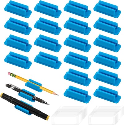 Zelfklevende Penhouders - 20 Stuks Flexibele Silicone Pencil Holders voor Bureau, Klaslokaal en School, Ideaal voor Markers en Clips
