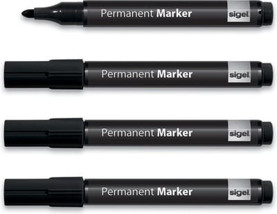 Sigel permanent marker - Meet up - markeerstift - zwart - 4 stuks - SI-MU183