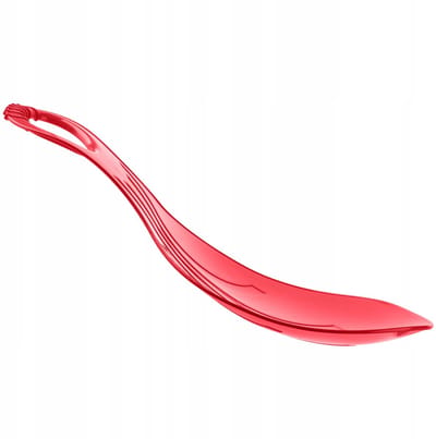 KADAX Poporutscher, 50 x 36 x 8 cm, sneeuwschaal, sneeuwschutter van kunststof, sneeuwflitser vanaf 3 jaar, glijplaat met handgreep, kleurrijke slee (rood)
