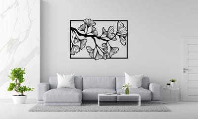 Bloemen muurdecoratie - Wanddecoratie - Deco - Zwart - Hout - Decoratie - Art - Muurdecoratie - Line art - Wall art - Wandborden - Bohemian - kerst - kerstcadeau - wandecoratie woonkamer - kerstgeschenk