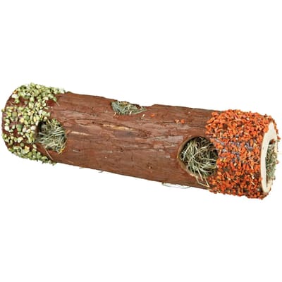 Voor konijnen en kleine knaagdieren - tunnelbuis met hooi van schors en hout Trixie