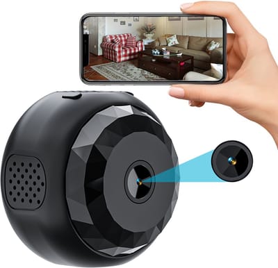 Heuts Goods - Spy Camera - 1080P Full HD - WiFi met App - Nightzicht - Incl. 64GB SD Kaart - Beveiligingscamera voor binnen - Verborgen Camera - Geluidsopname - Rond - 2025