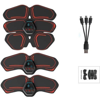 EMS Buikspier Stimulator Heup Trainer Elektrische Vibratie Massager Gewichtsverlies Lichaam Afslankband Fitness Apparatuur Unisex red black
