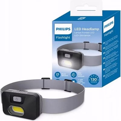 Philips Hoofdlamp LED - 130 L - 3 Lichtmodi - IPX4 - Incl. 3x AAA-batterij - Grijs
