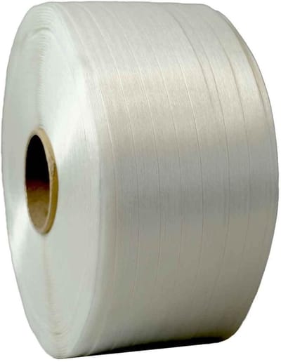 Omsnoeringsband Draad - Textielband Polyester - Pakketten Zekeren - Hoge Breukvastheid - 19 mm x 600 m - Wit