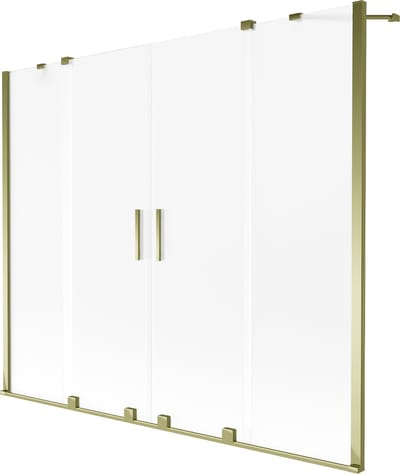 Mexen Velar Duo badwand 2-delig schuifbaar 170 x 150 , mat, goud - 896-170-000-32-50