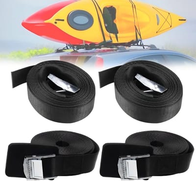 4-delige spanbanden met ratel 2.5cm x 2.5m voor het vastzetten van ladingen, ideaal voor motoren, fietsen en vrachtwagens