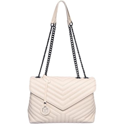 Luisa Vannini Beige Rundleer Tas