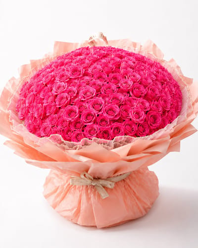 La Roselle Amsterdam - Roze Rozen boeket - 200 kunstbloemen met geur