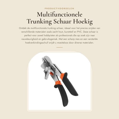 Dailygoods- Trunking Schaar - Multifunctioneel - Hoekschaar - Snijden van Hout/Plastic - Versterkte Hoekverbinding - 45# Staal Materiaal
