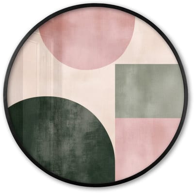 Poster in lijst Rond - Fotolijst 60x60 cm - Posters - Vormen - Abstract - Cirkel - Zwart - Ronde posterlijst zwart - Decoratie - Wanddecoratie woonkamer - Muurdecoratie slaapkamer