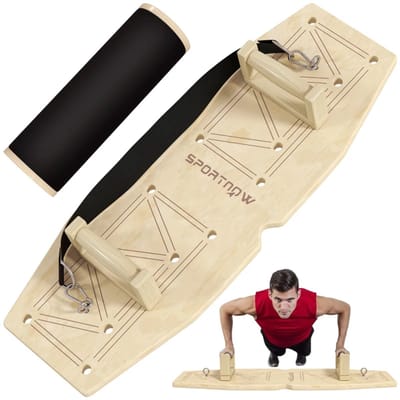 Push Up Bord met Weerstandsbanden - Premium Push Up Board - Opdruksteunen - Calisthenics - Push Up Grips - Push Up Bars - Opdruk Bord Fitness - Krachttraining - Hout