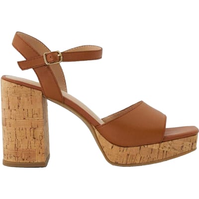 Dune London Lederen plateausandalen met blokzool van Jacuzzi voor dames (Tan)