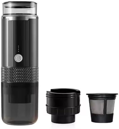 Draagbaar snoerloos koffiezetapparaat – Koffiebeker voor buiten – Espressomachine – Capsulekoffiezetapparaat – Compact ontwerp (170 ml) – Ideaal voor op reis, op de camping en in de auto