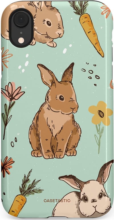 Casetastic Hoesje Geschikt voor Apple iPhone Xr - Stijlvolle Beschermende Duo-layer Case - Hop hop flapoortje