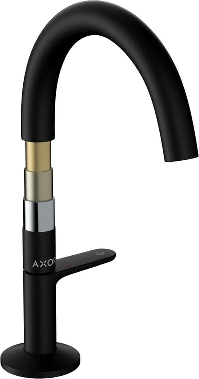 Axor One - Wastafelkraan met afvoergarnituur Push-Open, mat zwart 48020670
