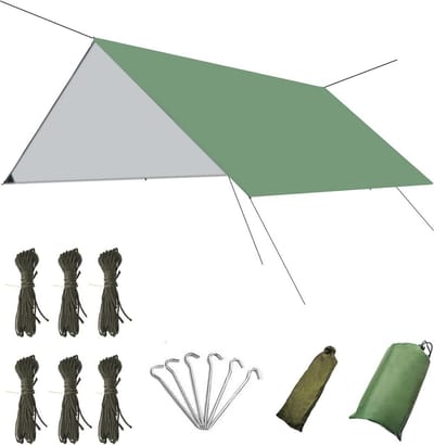 Tentzeil 3x3 m voor Regenbescherming - Licht en Compact voor Camping en Wandelen