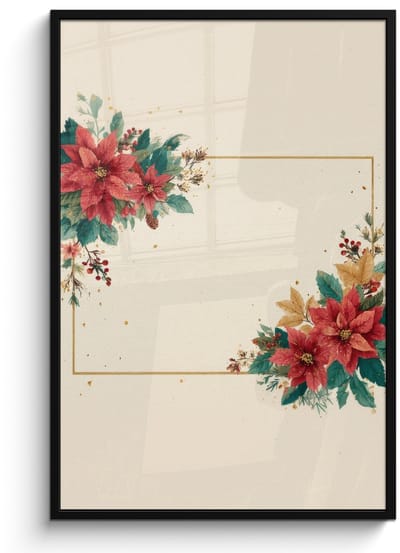 Poster in lijst - Fotolijst 80x120 cm - Posters - Kerst - Pointia - Omlijsting - Kleurrijk - Posterlijst zwart - Decoratie - Wanddecoratie woonkamer - Muurdecoratie slaapkamer - Kerstversiering - Kerstdecoratie voor binnen - Kerstmis