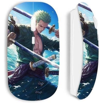 Souris sans fil - Maniacase - One Piece - Roronoa Zoro - Blanche - Nano récepteur USB