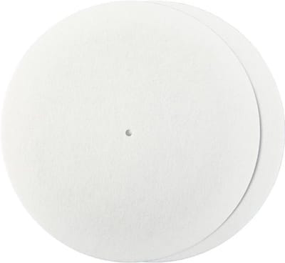 EGoods - 2 Stuks Witte Platenspeler Mat 11.6 Inch - Anti Slip - Statische Beschermende Wol - Vinyl Draaitafel Mat - Geluidsreductie - Akoestische Reiniger
