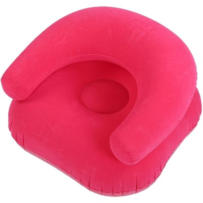 Canapé gonflable Ch Canapé portable gonflable Canapé individuel avec accoudoir pour Balcon Siège de sol PVC Floqué red