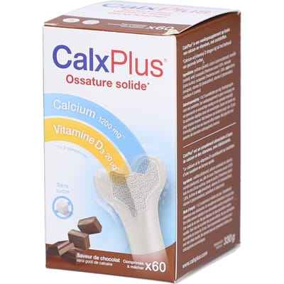 CalxPlus Chocolade | Calcium Botten – Vitamine D en K 60 Tabletten