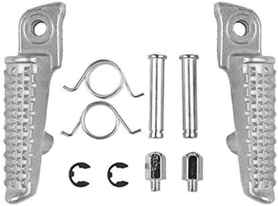 Motorcycle Footrests - Motorfiets Voetsteunen - Rijden - Aluminium Constructie - 16 x 14 x 3 cm - Zilver