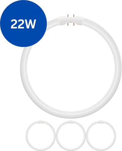 4x TL5 Ronde TL-buizen 22W – 865 Koel Wit – 2GX13 (4-pins) - Ø 23cm - 6500K