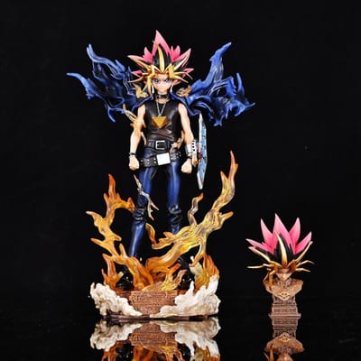 ARTFX J Yu-Gi-Oh Duel Monsters: Yami Yugi 27cm met 2 Hoofden PVC Figuur Model Speelgoed no box blue
