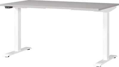 Elektrisch zit-sta Bureau Galileo Wit - Kasjmier - 140x80cm - Hoogte 120 cm - In hoogte verstelbaar