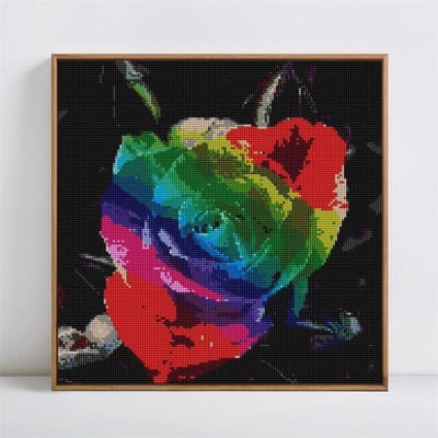 Volledige ronde mozaïek diamant schilderij kleurrijke bloem 5D DIY diamant borduurwerk 30x30CM blue