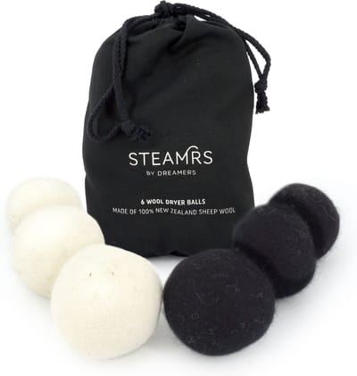 STEAMRS - 6x Wasdrogerballen - 100% Schapenwol - Verkort droogtijd -  Zachtere & Kreukloze was