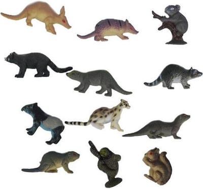 PIA Soft Toys-Speelfiguren - PVC - Bosdieren in doos 12 ass. 4-8 cm