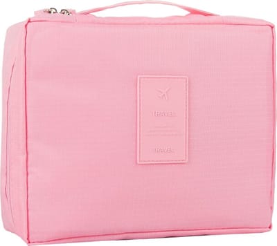 Fako Fashion - Make Up Tasje Rechthoek - Cosmetica Organizer - Toilettas - 21x16x8cm - Roze
