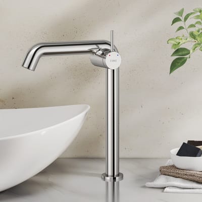 EMKE Wastafelkraan - Waterbesparend Mengkraan - Incl. Aansluitingen - Hoge Uitloop 26cm - Chroom