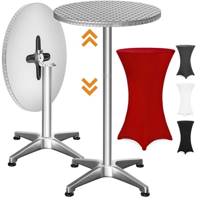 Casaria Statafel met Tafelrok – Klapbaar en Verstelbaar 70-115cm – Rood