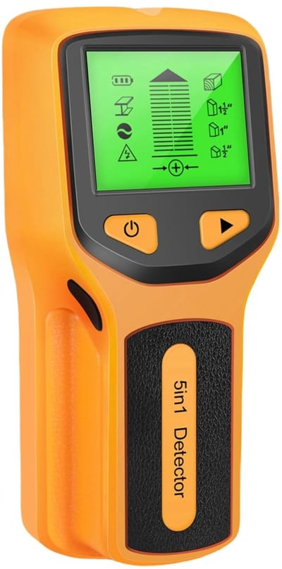 Dailygoody - Stud Finder Muur Scanner - 5 in 1 - HD LCD-scherm - Geel - Elektronische Stud Detector - Geschikt voor Houten Pijpen en Metalen AC Draden