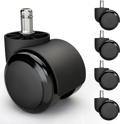5x Stille Zachte Zwenkwielen PVC Bescherming Universele Stoelwielen